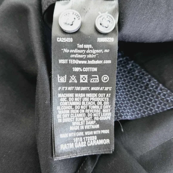 Ted Baker Black Solid Endurance Fit Shirt for men size 17 - Picture 7 of 11